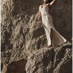 NEW KADIMAH arielle crochet dress in natural